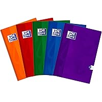 OXFORD 100302243 ESSE A4-Kladde 96 Blätter, Karo, 5 Stück-Packung Farbenmix