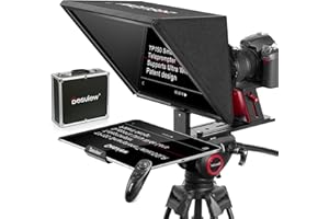 Desview TP150 Teleprompter, 15 Zoll Teleprompters aus Aluminiumlegierung mit Fernbedienung und App Kompatibel mit Smartphone iPad iOS/Android-Tablet DSLR-Kamera für Videoaufnahme und Live-Streaming