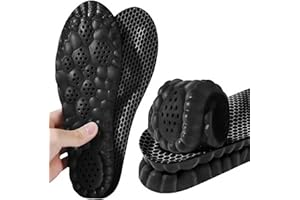 Medical Memory Foam Foot Pressure Relief - Medical Silicone Insoles with Massage Cushions and Ventilation Pores - Suitable for Men and Women and All Types of Shoes (Black & Black, 41-46)