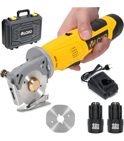 Taglierina Elettrica Per Tessuti KATSU 12V - Lama 70mm, Taglio Fino A 25mm, Con Batterie - Foto 6