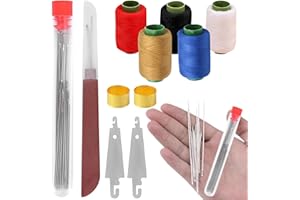 LEEWENYAN 36 Piece Stainless Steel Sewing Needles Set, Travel Sewing Kit, Steel Hand Sewing Needles-Threader, Portable DIY Hand Made Craft Set for Beginners, Travel-Friendly DIY Craft Kit Travelers