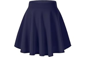 URBANCOCO Damen Mädchen Basic Solid vielseitige dehnbaren informell Mini Skater Rock