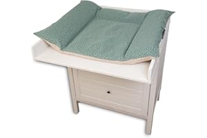 ULLENBOOM ® Wickelauflagenbezug 75x85 cm Musselin Salbeigrün (Made in EU) - abnehmbarer Bezug für Wickelauflage 85x75, Baby Überzug für Wickelunterlage, aus 100% Baumwolle, Wickelbezug für Wickeltisch