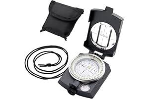 Anbte Militare Bussola Professionale Portatile Impermeabile Bussola-Resistente alle Cadute e Durevole in Metallo Ideale per Campeggio/Escursionismo/Caccia/Geologia con Borsa
