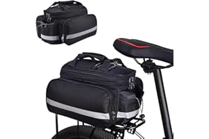 WOKICOR 10 – 27 L Borsa Portapacchi Multifunzionale Posteriore Borsa Impermeabile Copertura Antipioggia Riflettente per Ciclismo MTB, Sport, Viaggio