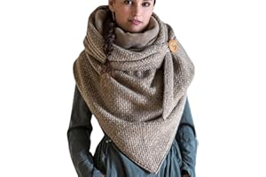 TOMEEK Echarpe Triangulaire Femme Écharpe Chaude D'automne et D'hiver Foulard Chaude Elégante Vintage Châle Femme avec Boucle