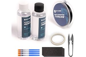 OJYDOIIIY OJY&DOIIIY Fishing Rod Repair Kit, Rod Building Kit and Supplies Including Fishing Rod Epoxy Glue,Wrapping Thread and Clipper,Masking Tape
