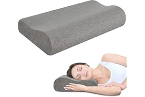 Vitamatres HöHenverstellbares Memory-Foam-Kissen, NackenstüTzkissen, Ergonomisches Schlafkissen, Waschbarer Bezug, Geeignet für RüCken- und SeitenschläFer - Grau