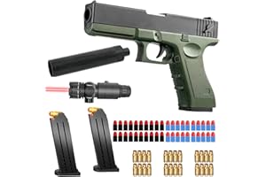 Pistolet Jouet avec balles Souples,Pistolet à Balle Molle,Pistolet Jouet Taille 1: 1,EVA Mousse Jouet Blaster avec Chargeur éjectable et balles, pour 12+ Cadeaux pour Enfants