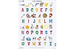 Larsen LS826 Apprendre l'alphabet: 26 Lettres majuscules, édition Français, Puzzle Cadre avec de 26 pièces