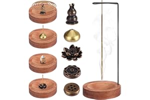 ‎DRAUPNIR Räucherstäbchen Halter, 7-in-1 Räucherstäbchenhalter Halter Holz Basis, Räucherstäbchen Halterung, Incense Holder für Home Schlafzimmer Office Yoga Meditation Dekoration