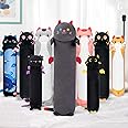 Mewaii 28in Long Cat Plush Pillows Stuffed Animals Squishy Pillows - Plushie Cute Kitty Sleeping Hugging Plush Pillow Soft Toys for Kids(Black)