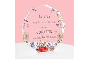 RATIFYALE Regalos para Cuñadas, Regalo Navidad Mujer, Placa Acrílica La Vida nos hizo Cuñadas pero el CORAZÓN nos hizo hermanas, Regalos para Hermanas Regalo Cumpleaños Cuñadas Regalo Aniversario Regalo Familia