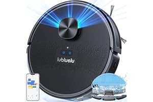 Lubluelu Robot Aspirapolvere Lavapavimenti con Mappatura 4500Pa a 5 Piani, Silenzioso Robot Lavapavimenti e Aspirapolvere, 10 Aree Vietate, Robot Vacuum Mop 3 in 1 per Pavimento e Peli Animali (SL61)