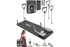 INTNUCPC Portable Pilates Reformer Board - Multi-Purpose Foldable Home Gym Equipment for Core/Back/Arm/Leg Workouts, Fitness Gift for Women