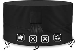 Kovshuiwe Ø230x100cm Telo Copritavolo Tavolo da Esterno Rotondo,Copertura per Tavolo Rotonda da Terrazza Impermeabile,420D Oxford Tessuto Tavolo Giardino Tondo,Copertura Tavolo Esterno Rotondo