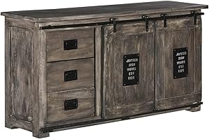 MASSIVMOEBEL24.DE Railway Sideboard Mango Größen, Farbe:grau lackiert, Größe:150x45x80 cm (BxTxH)
