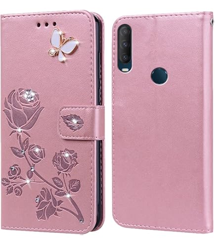Custodia Portafoglio In Pelle PU Con Slot Per Alcatel 1s 2019 - Nero Con Chiusura Magnetica
