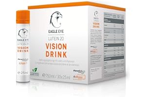 Eagle Eye Augen-Vitamine – veganer hochdosierter Vitamin-Drink mit 20mg FloraGlo Lutein | Zeaxanthin | Zink | Vitamin C | B2 | Kupfer – gluten- und laktosefrei für die Sehkraft und die Augengesundheit