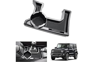 GAFAT Suzuki Jimny 2018-2024 2025 JB64/JB74 (Cambio Manuale) Contenitore Portaoggetti per Console Centrale, Jimny Braccioli Organizer, Vassoio con Portabicchieri, Suzuki Jimny Accessori (Nero)