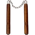 QTH Nanchaku Wooden Golden Handle (Brown)