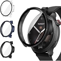 Neitra 3-in-1 Schutzhülle Für Amazfit Active 2 (44 Mm) – Mit Displayschutzfolie Aus Gehärtetem Glas