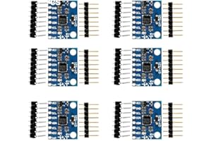 AOKIN 6 Pcs GY-521 MPU-6050 MPU6050 Module Kit,6 DOF MPU-6050 3 Axis Accelerometer Gyroscope Sensor Module 16Bit AD Converter Data Output IIC I2C DIY Kit for Raspberry Pi