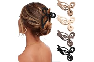 Blooms Mollettone Capelli Donna, 4 Pezzi Pinza per Capelli Grande Antiscivolo Fermaglio Capelli Donna Matte Hair Clip Accessori per Capelli Eleganti