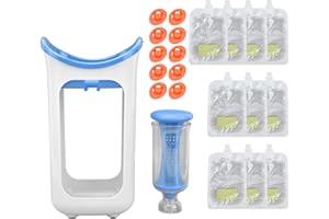 BuyWeek Macchina per purea per Bambini, Frullatore Manuale per Alimenti per Bambini, Frutta Fresca, Design Unico, Blu