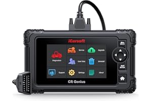iCarsoft CR Genius OBD2 Scanner, Full System Car Diagnostic Tool with 9 Service Functions, Oil/EPB/BMS/ETC/SAS/DPF/ABS/INJ/TPMS, Actuation/Bi-directional Test, Battery Test, Auto VIN, Lifetime Update