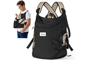 ALLSOPETS Sac à Dos Chat Chien, Sac à Dos de Transport Portable pour Chat Petit Chien, Sangle de Sécurité Intégrée, Design Ergonomique, Sac à Dos de Voyage Respirant pour Moto (Gris Foncé)
