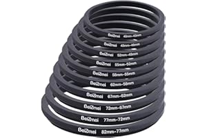 BEIZMEI 10Stück Kamera Objektiv Filter Ring,Kamera Step-Down-Ring Kompatibel für 82mm Kameraobjektiv,82-77/77-72/72-67/67-62/62-58/58-55/55-52/52-49/49-46/46-43.CNC-Fertigung