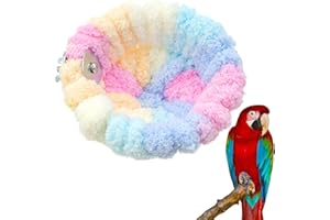 AUSWALAR 1PCS Colorful Bird Nest for Cage,Plush Hanging Bird Bed for Parakeet,Coral Fleece Bird Bed Portable Plush Parrot Nest Warm Soft Cozy Bird Bed Bird Cage Accessories Swing for Parakeet Small Pets