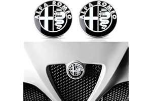 HEYCE 2 uds Pegatinas con Emblema del Logotipo del Coche para Alfa Romeo 147 156 159 166 Giulietta Mito Stelvio Giulia, Pegatina para capó, Pegatinas Delanteras y traseras (74mm),C