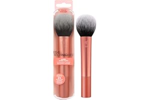 ‎REAL TECHNIQUES Real Techniques Ultra Plush Puder-Make-up-Pinsel, zum Fixieren von Puder, Bronzer und Rouge, transparent, aufbaubare Deckkraft, vegane, tierversuchsfreie und synthetische Borsten, 1 Stück