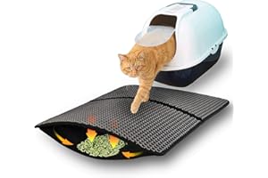 SONNIG Pieghevole Tappetino Lettiera per Gatto, Doppio Strato a Nido D'ape Tappeto Lettiera Gatto con Materiale EVA Impermeabile, Antiscivolo Lavabile Cat Litter Mat, Tappeto di Atterraggio