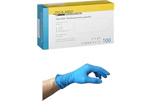 TIGA-MED Nitrilhandschuhe S M L XL BIG PACK 1000/2000/4000 Stück, blau, puderfrei & latexfrei, Schutzhandschuhe Untersuchungshandschuhe Einweghandschuhe (XL, 1000)