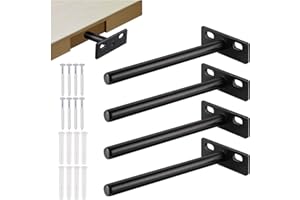 JIZZU Pływający wspornik półki, 15 cm, wytrzymały, niewidoczny wspornik półki, do ukrytych drewnianych półek, montowany na ścianie i dekoracji ściennej, 4 szt