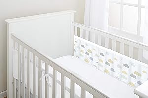 BreathableBaby Breathable Mesh Liner For Cot Beds — Covers 2 Sides — Classic — 3 mm — On Cloud Nine — 2 Panels — Non-Padded Single Layer — Safer Than a Crib Bumper — UK/EU Safety Tested
