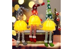 Shrubz 3 Piezas Decoraciones Navideñas Gnome Decoración navideña, Muñeco de Elfo de Papá Noel, Muñeca de Gnomo de Felpa, de Sin Rostro Elfo Navideño Muñeca Para Puerta Chimeneas Mesa