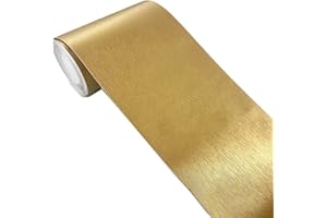 Meboem Brushed Imitation Metal Wallpaper Border Peel Stick Molding Home Ceiling Decorative Border Door Frame Decoration for Bathroom Living Room Wall 10cm by 5meters