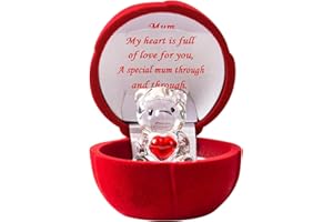 ERWEI Crystal Bear in Gift Box for a Special Mum Glass Bear Figurines for Mum Mummy Mama Mothers Day Christmas Birthday Gifts for Mother