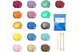 ‎OVALETTA Ovaletta 16 Epoxidharz Farbe 10g,Mica Powder, Kerzen Selber Machen Set, Farbpigmente für Gießpulver, Badebomben Selber Machen, Diy Pigmentpulver für Seifenfarbe, Kerze, Kosmetischer, Schleim