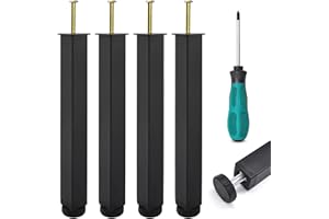 SHEPIN Set 4 Pie di Letto Per Rete a Doghe Gambe Letto Universali, Piedi di Letto in Ferro 30~32 cm, Gambe per Rete Letto Quadrato Regolabili in Altezza, Piedi per Rete a Doghe con Bulloni