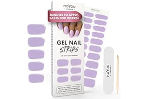 MOYOU LONDON Autocollants auto-adhésifs pour ongles en Gel Semi-durci, lampe UV/LED requise, 20 enveloppes de vernis à ongles en Gel, autocollants pour Nail Art - Bath Bomb
