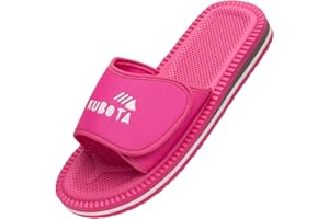 Kubota Badelatschen mit Klettverschluss - Badeschuhe für Herren & Damen - Badeschlappen für Strand – Baden Latschen - Schuhe fur Dusch und Sauna