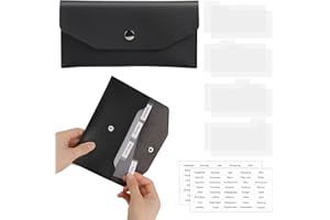 KALIONE 11 buste per contanti, portafoglio contanti, pianificatore di budget, buste per raccoglitori di budget, buste in ecopelle con linguette autoadesive e divisori