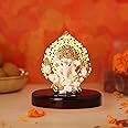 ZAARIYA Gold Plated Lord Kalpavrikshya Tree Ganesha Idol for Car Dashboard | Ganesh Murti for Home Decor, Gifting & Pooja Room - Resin (White) - ‎4 x 3.2 x 1 Inches