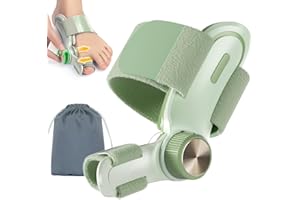 TENICORE Orthese Hallux Valgus Bouton Réglable Gros Orteil Correcteur Hallux Valgus avec 3 Chioces de Plaques de Fixation Angulaire Separateur Orteil Vert