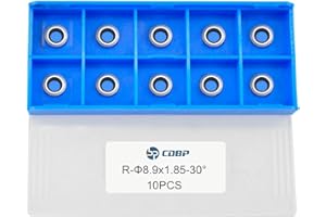 CDBP Carbide Insert 8.9mm Round with 20° Negative Rake Cutter Woodturning Tool, Ci5 NR Replacement Blades Ideal for Resin and Acrylic Woodworking, DIY, 10PCS